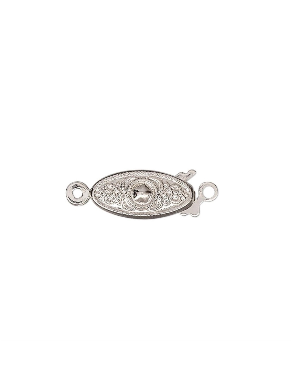 Bulk Silver Platinum Plated Brass Marquise Textured Fishhook Box Clasps 10 pcs